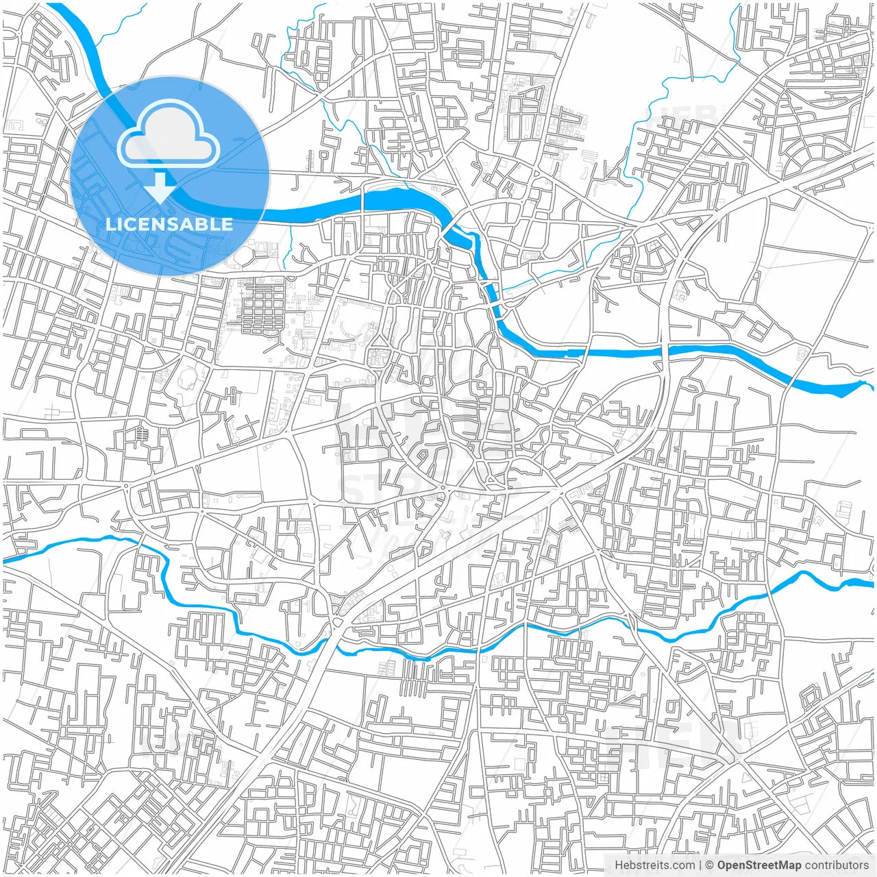 Nashik, Maharashtra, India, city map with high resolution roads.