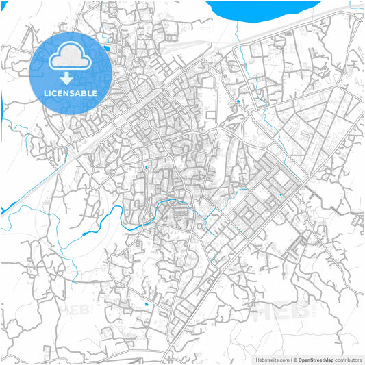 Kalyan-Dombivli, Maharashtra, India, city map with high resolution roads.