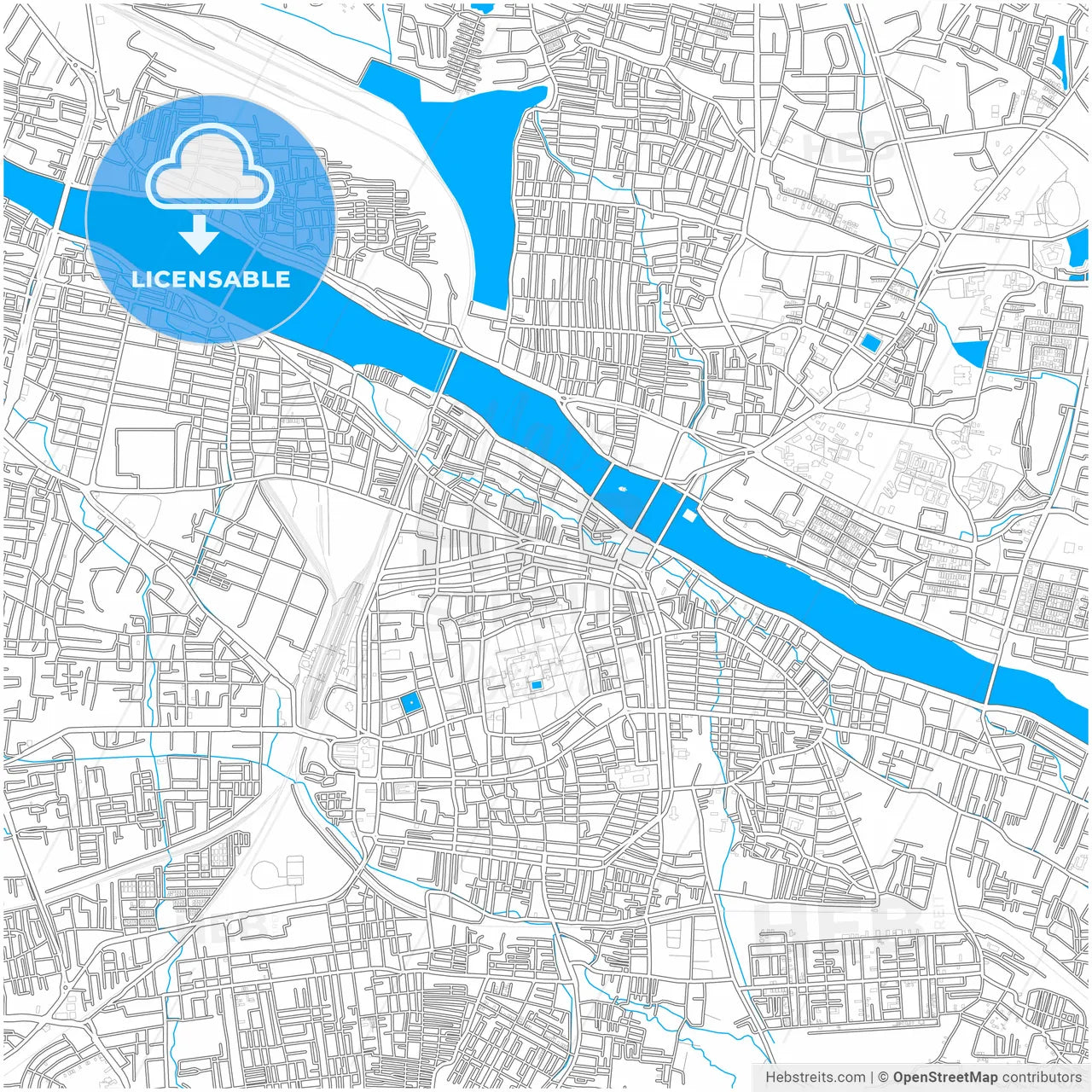 Madurai, Tamil Nadu, India, city map with high resolution roads.