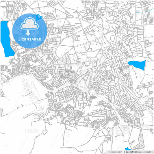Hubli–Dharwad, Karnataka, India, city map with high resolution roads.