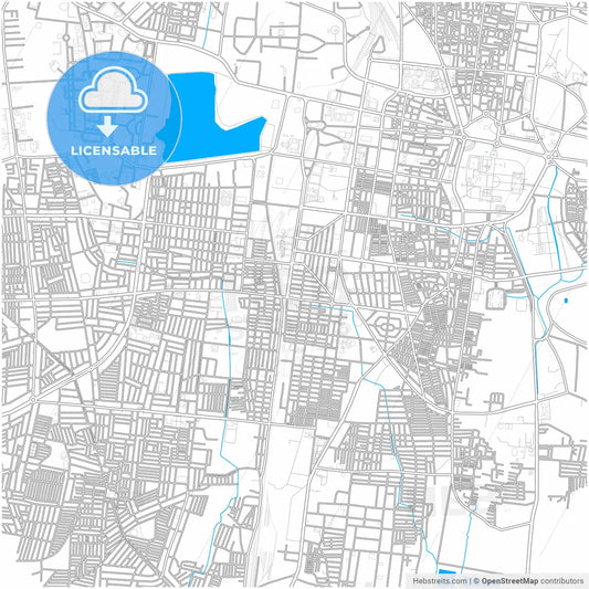 Mysore, Karnataka, India, city map with high resolution roads.