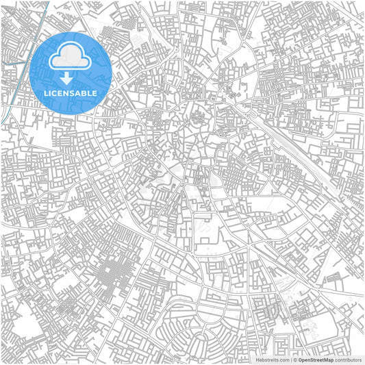 Jalandhar, Punjab, India, city map with high resolution roads.