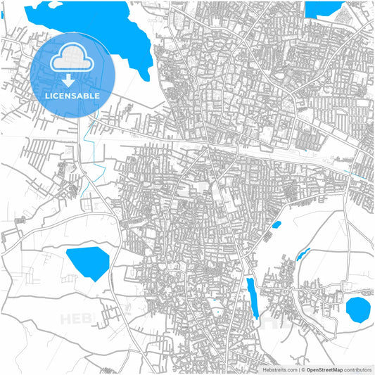 Warangal, Telangana, India, city map with high resolution roads.