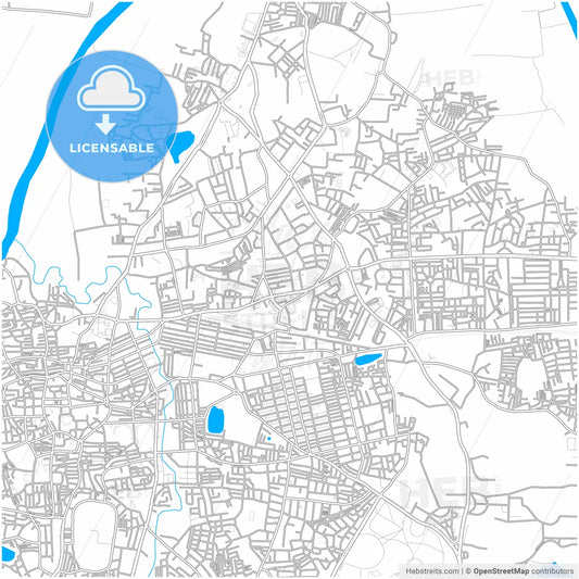 Kolhapur, Maharashtra, India, city map with high resolution roads.