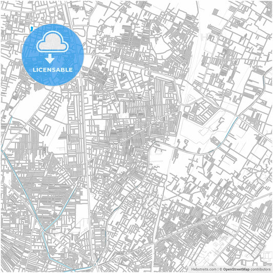 Loni, Uttar Pradesh, India, city map with high resolution roads.