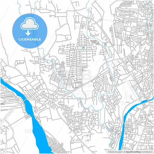 Siliguri, West Bengal, India, city map with high resolution roads.
