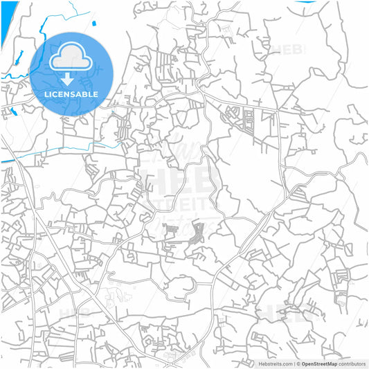 Mangalore, Karnataka, India, city map with high resolution roads.