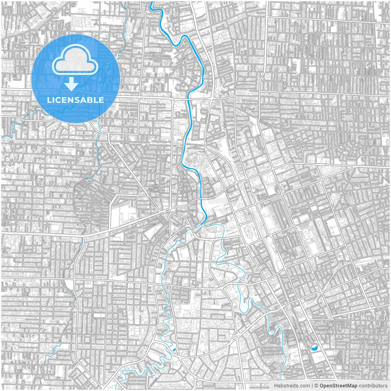 Medan, North Sumatra, Indonesia, city map with high resolution roads.