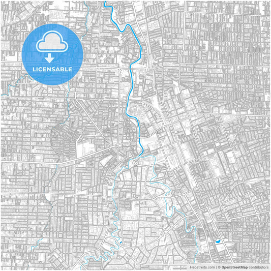 Medan, North Sumatra, Indonesia, city map with high resolution roads.
