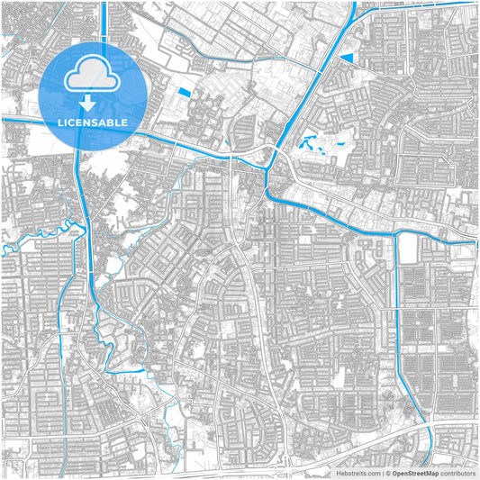 West Jakarta, Indonesia, city map with high resolution roads.