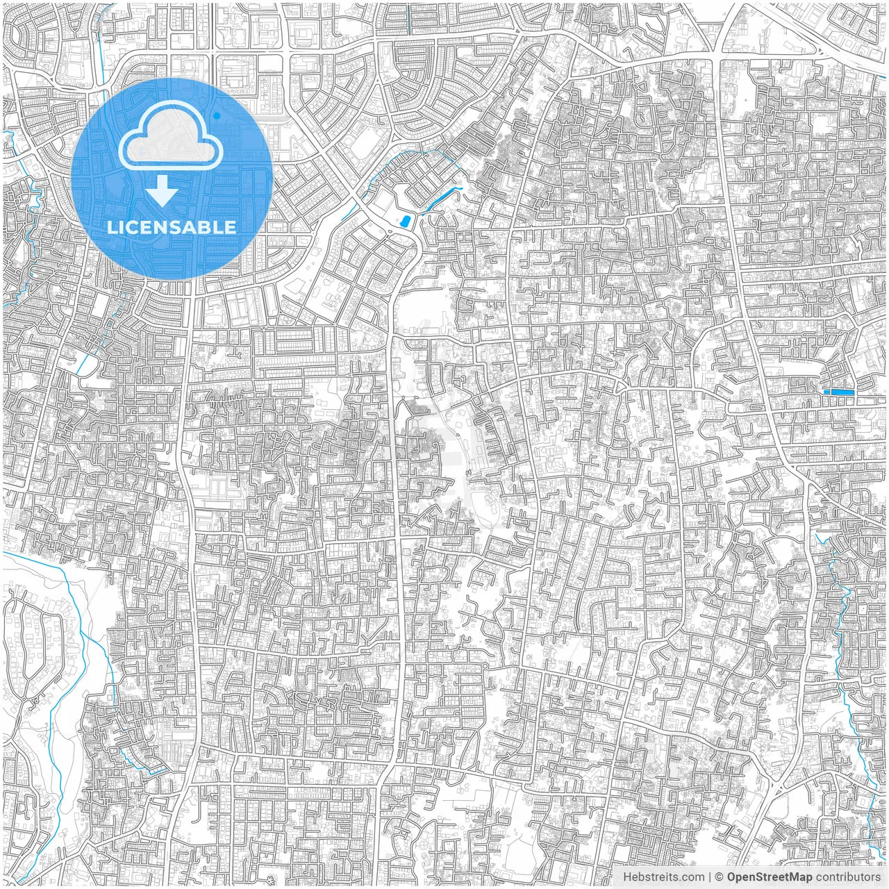 South Jakarta, Indonesia, city map with high resolution roads.