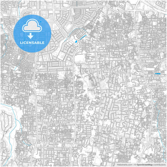 South Jakarta, Indonesia, city map with high resolution roads.