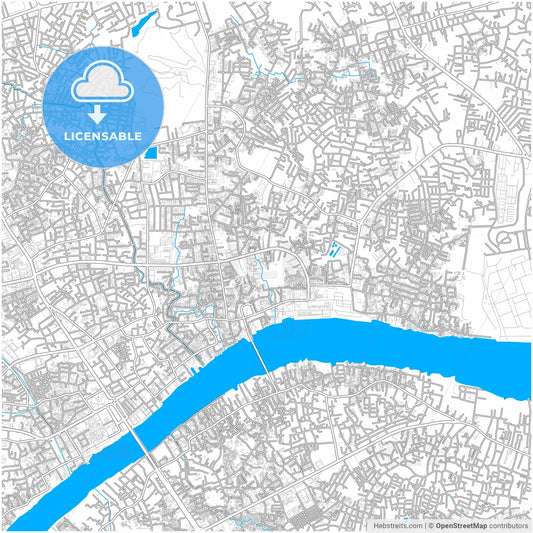 Palembang, South Sumatra, Indonesia, city map with high resolution roads.