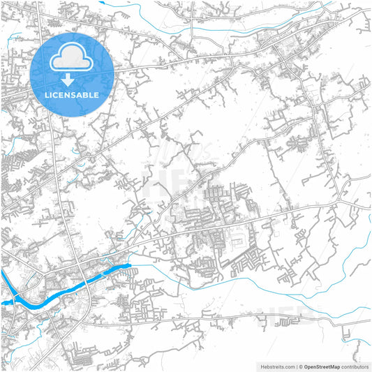 Padang, West Sumatra, Indonesia, city map with high resolution roads.