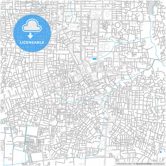 Pekanbaru, Riau, Indonesia, city map with high resolution roads.
