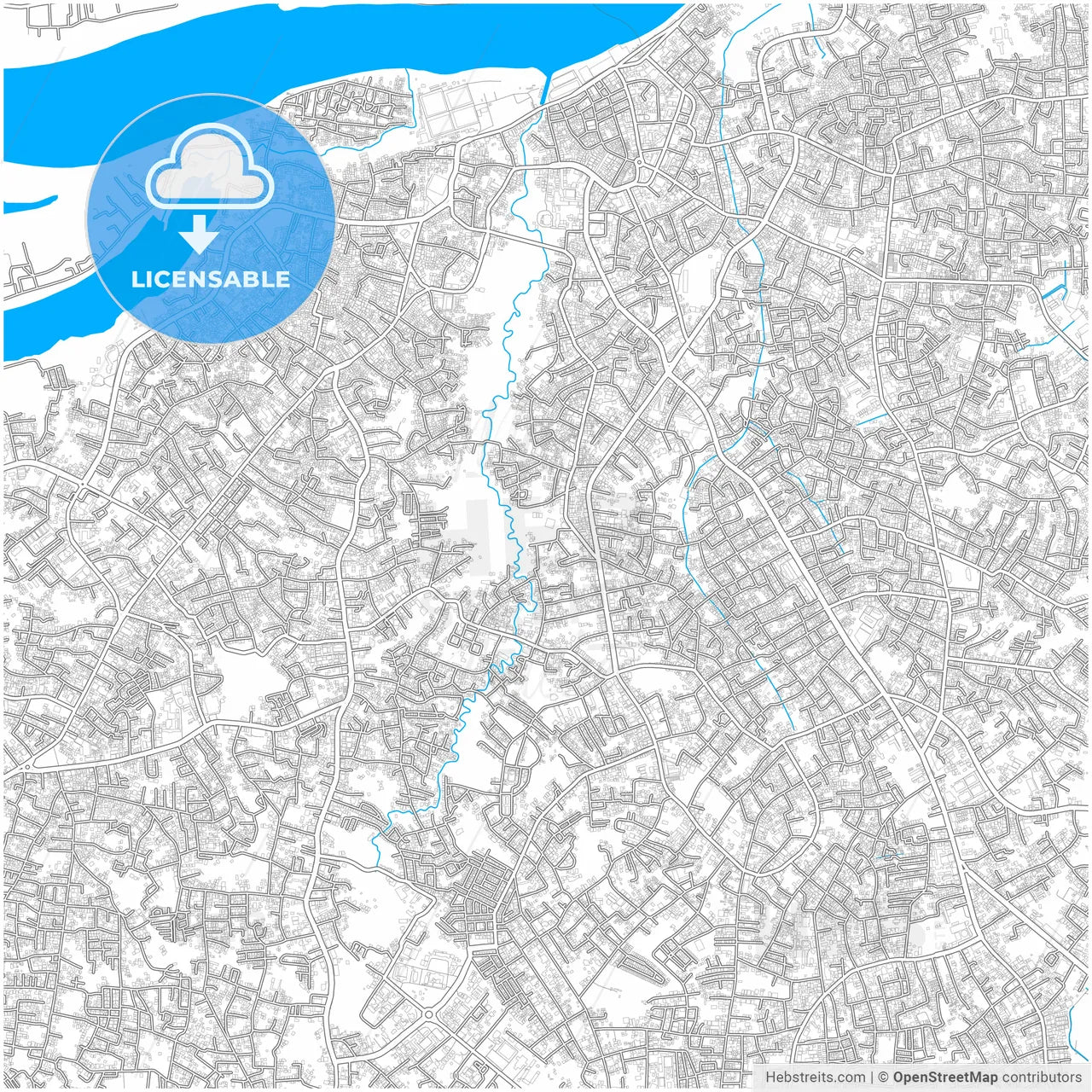Jambi, Jambi, Indonesia, city map with high resolution roads.