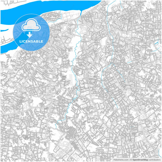 Jambi, Jambi, Indonesia, city map with high resolution roads.