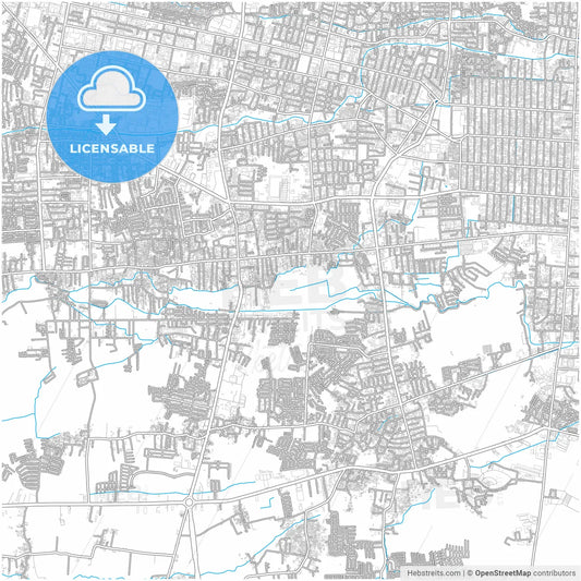 Mataram, West Nusa Tenggara, Indonesia, city map with high resolution roads.