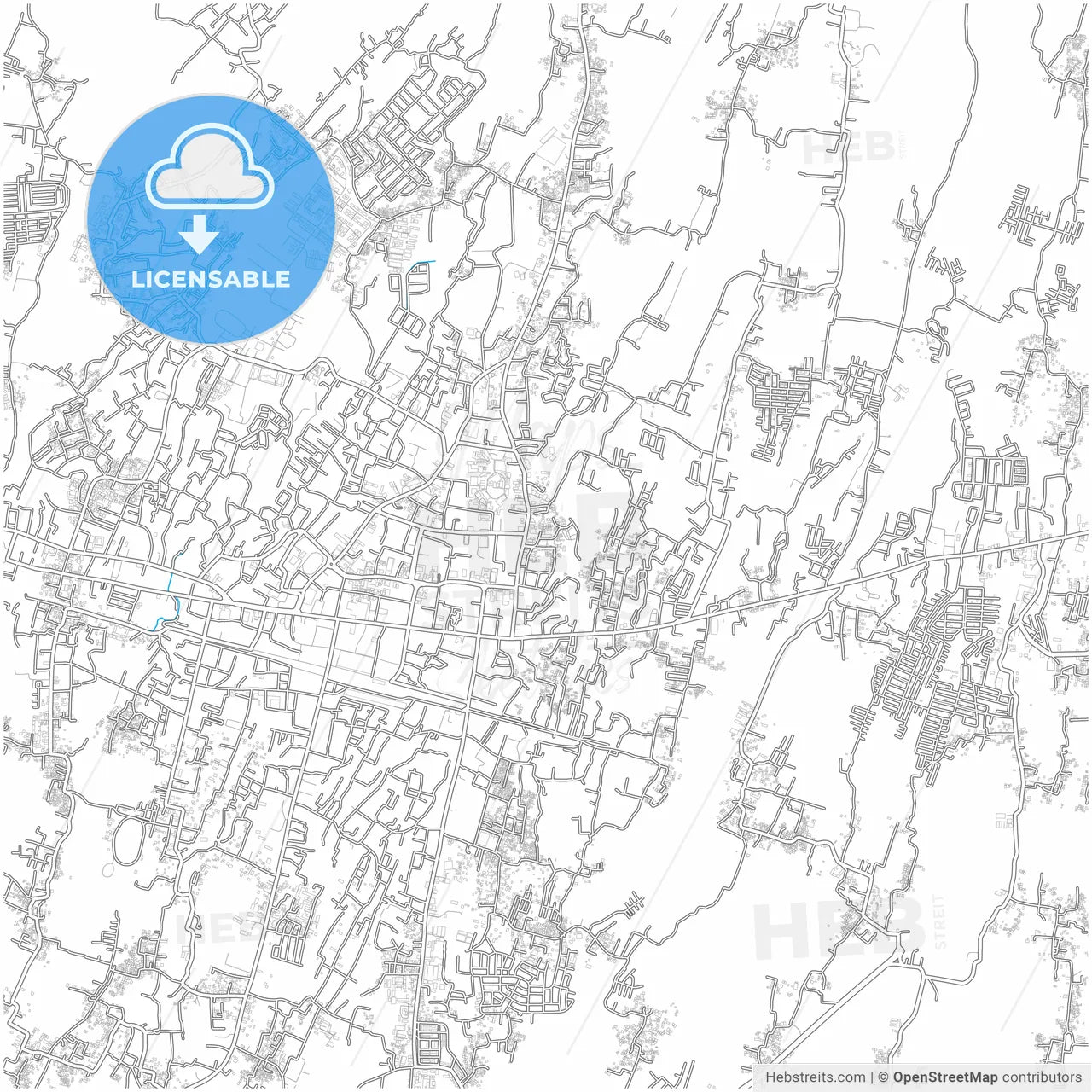 Sukabumi, West Java, Indonesia, city map with high resolution roads.