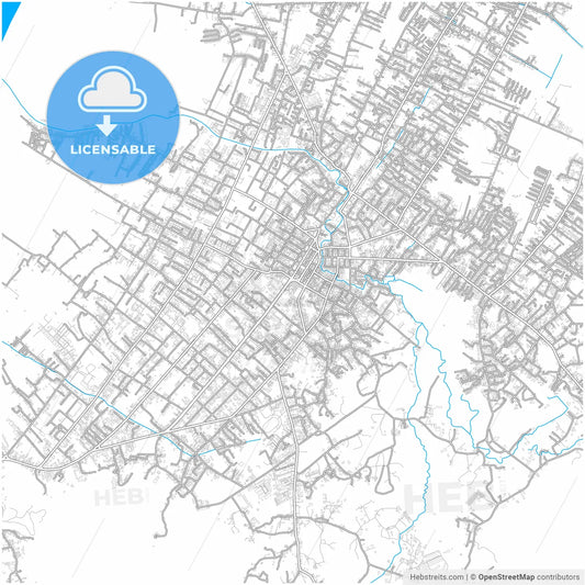 Singkawang, West Kalimantan, Indonesia, city map with high resolution roads.