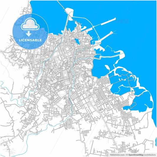 Palopo, South Sulawesi, Indonesia, city map with high resolution roads.