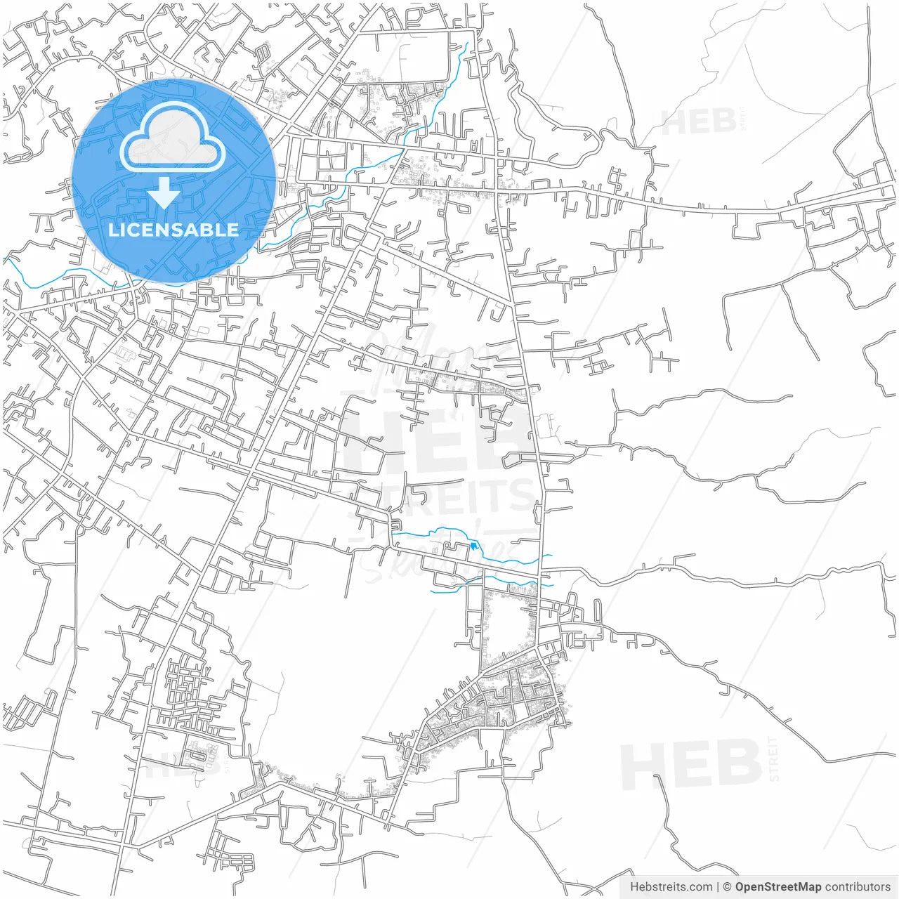 Kotamobagu, North Sulawesi, Indonesia, city map with high resolution roads.