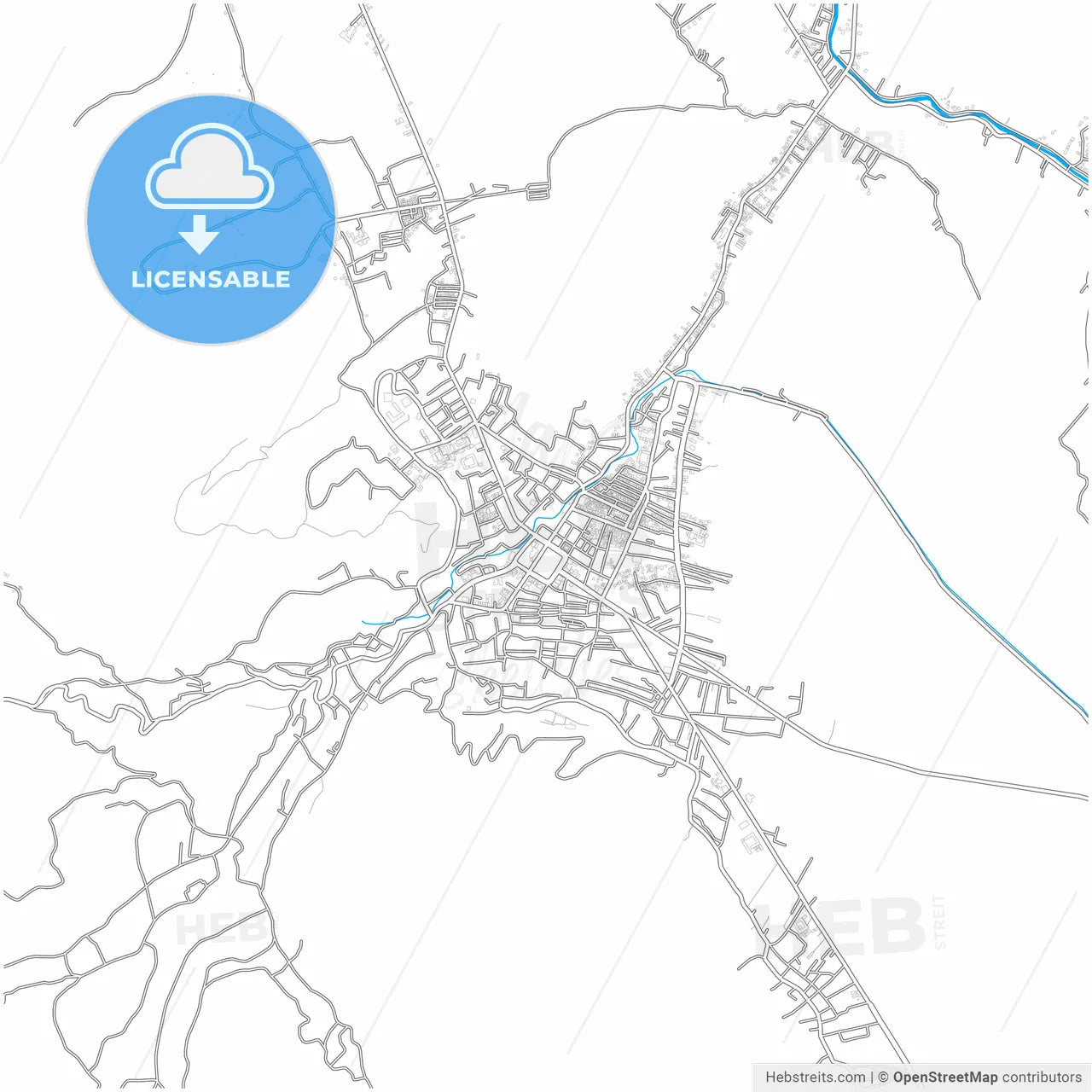 Sungai Penuh, Jambi, Indonesia, city map with high resolution roads.