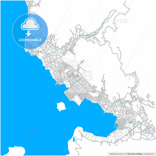 Sibolga, North Sumatra, Indonesia, city map with high resolution roads.