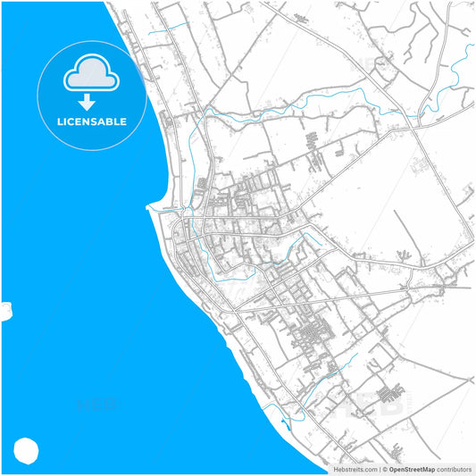 Pariaman, West Sumatra, Indonesia, city map with high resolution roads.