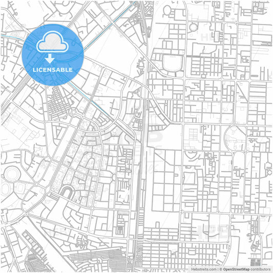 Lahore, Punjab, Pakistan, city map with high resolution roads.