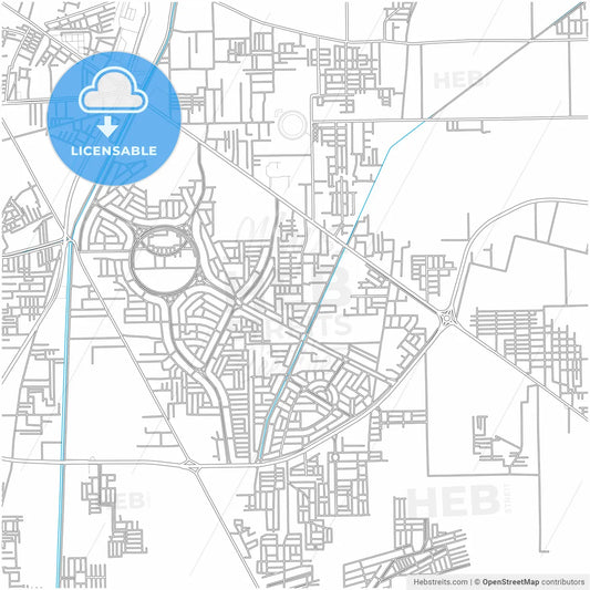 Multan, Punjab, Pakistan, city map with high resolution roads.