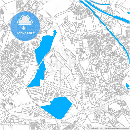 Hyderabad, Sindh, Pakistan, city map with high resolution roads.