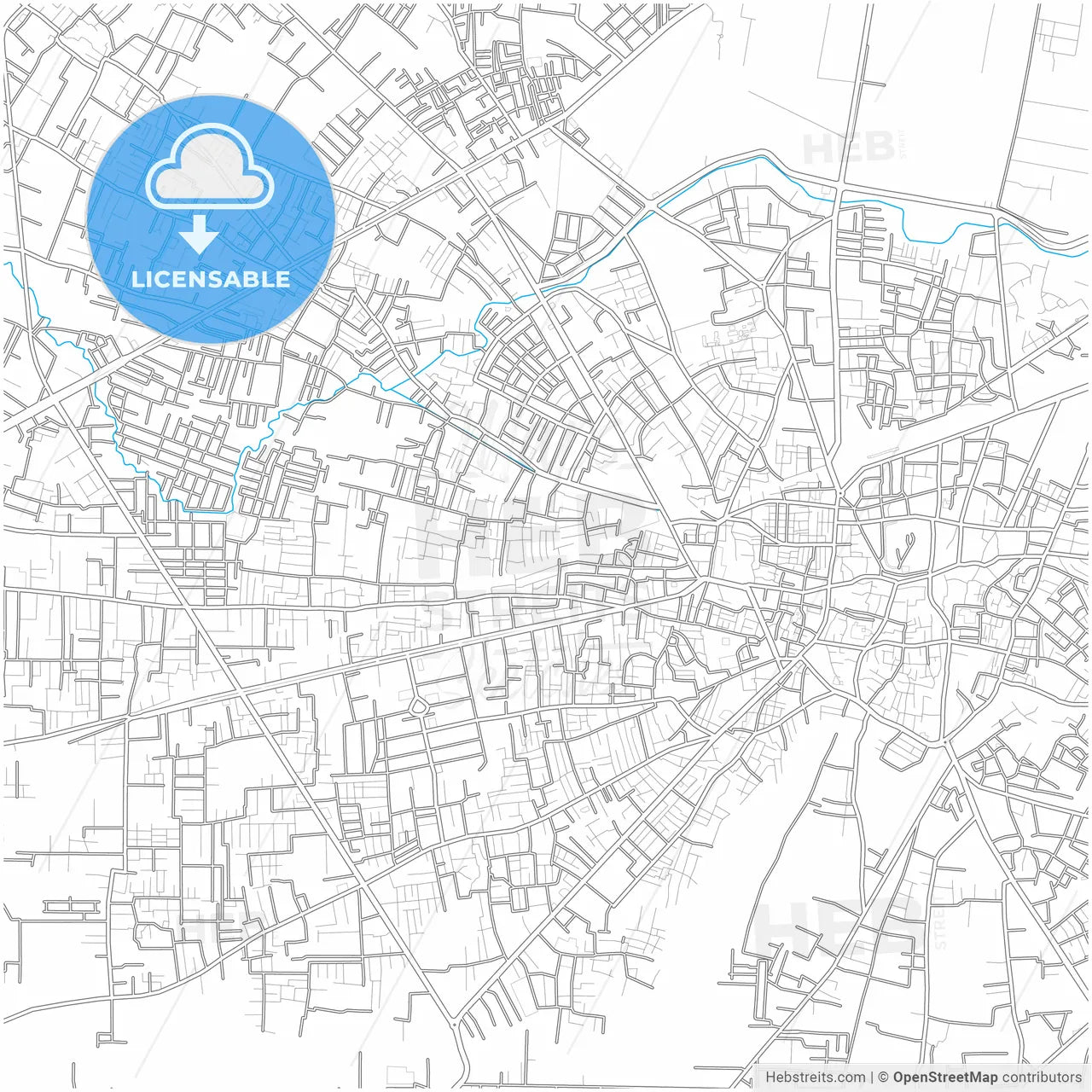 Sialkot, Punjab, Pakistan, city map with high resolution roads.