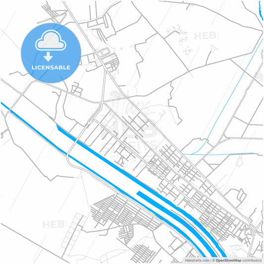 Sukkur, Sindh, Pakistan, city map with high resolution roads.