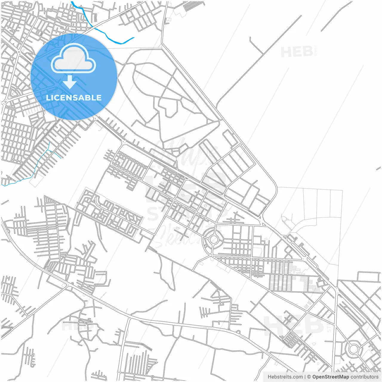 Wah Cantonment, Punjab, Pakistan, city map with high resolution roads.