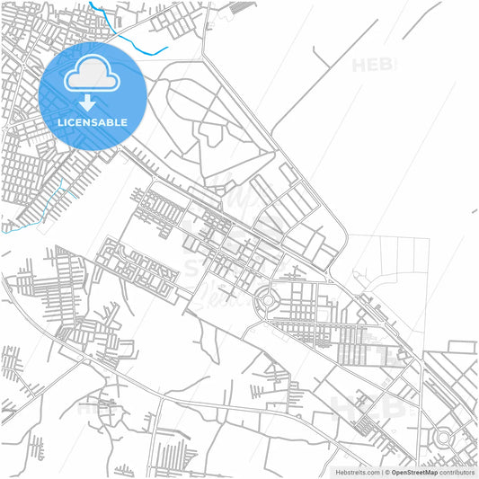 Wah Cantonment, Punjab, Pakistan, city map with high resolution roads.