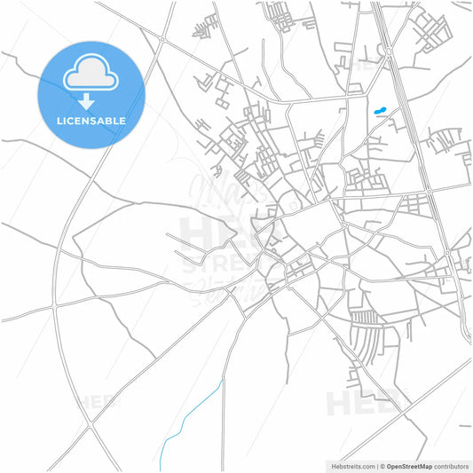 Kasur, Punjab, Pakistan, city map with high resolution roads.
