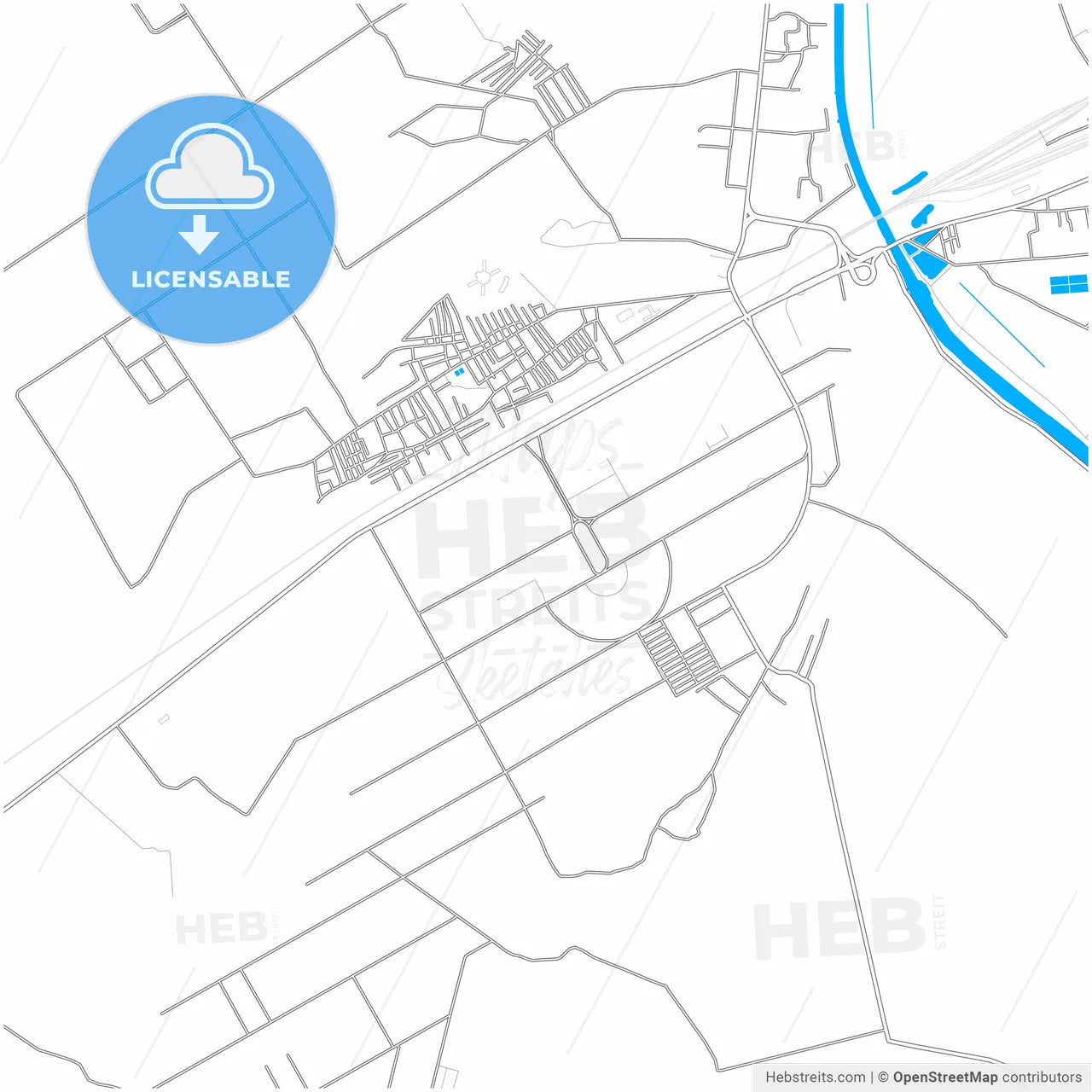 Kotri, Sindh, Pakistan, city map with high resolution roads.