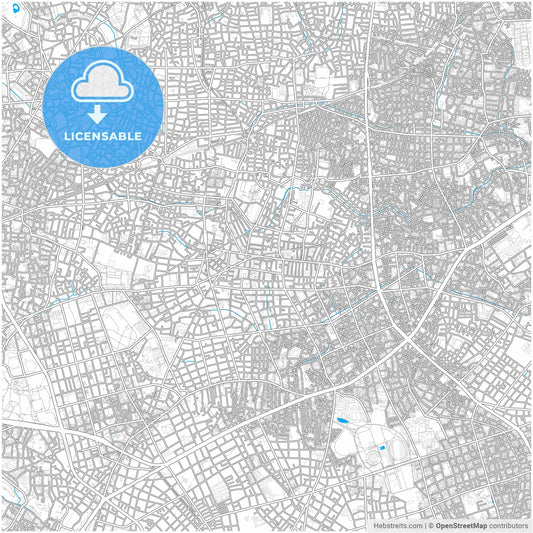 Setagaya, Tokyo, Japan, city map with high resolution roads.