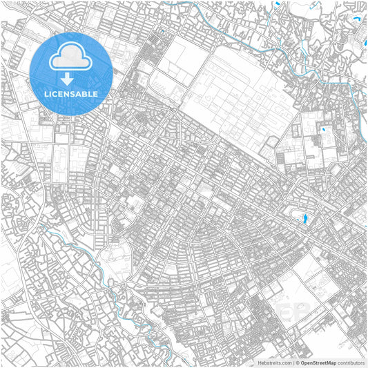 Sagamihara, Kanagawa, Japan, city map with high resolution roads.