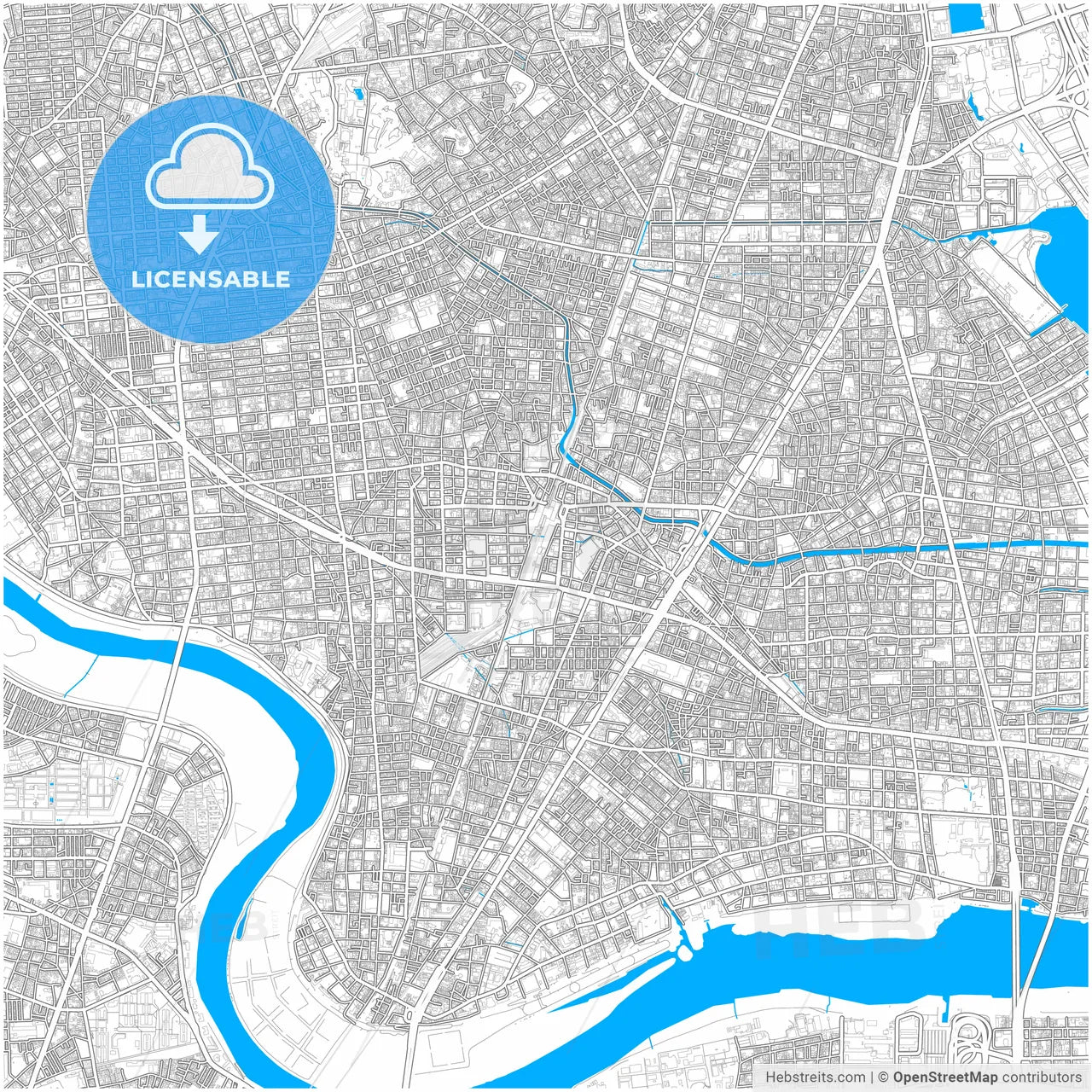 Ōta, Tokyo, Japan, city map with high resolution roads.