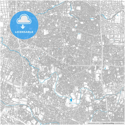 Suginami, Tokyo, Japan, city map with high resolution roads.