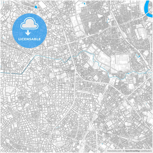 Itabashi, Tokyo, Japan, city map with high resolution roads.