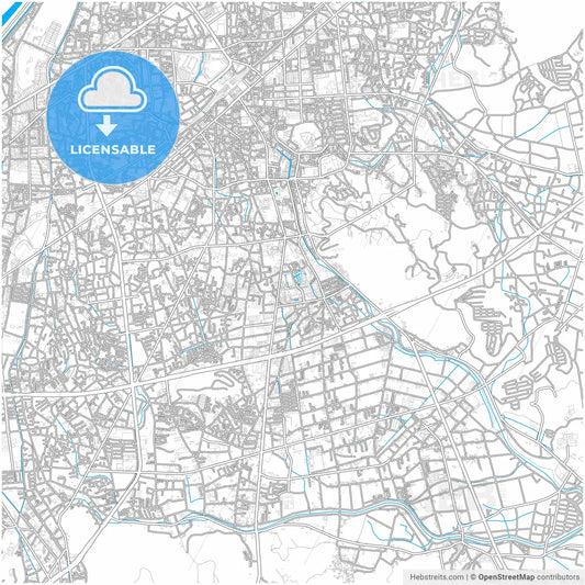 Kurashiki, Okayama, Japan, city map with high resolution roads.