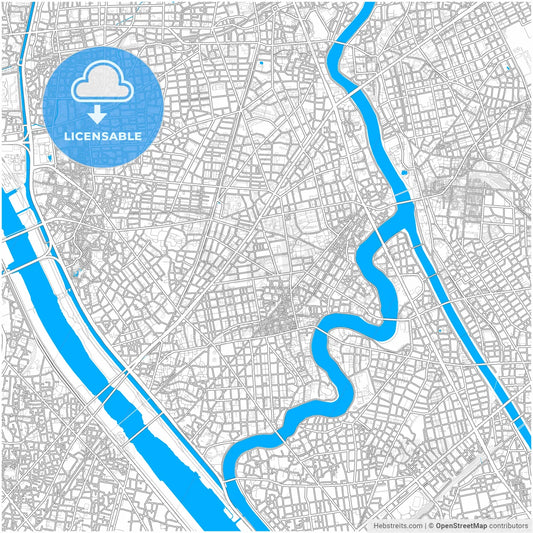 Katsushika, Tokyo, Japan, city map with high resolution roads.