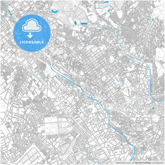 Machida, Tokyo, Japan, city map with high resolution roads.
