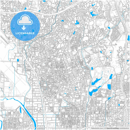 Toyonaka, Osaka, Japan, city map with high resolution roads.