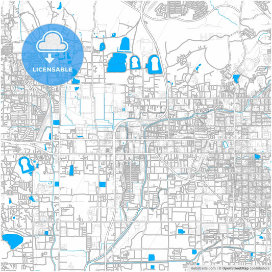 Nara, Nara, Japan, city map with high resolution roads.