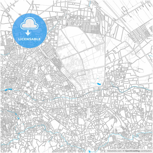 Tokorozawa, Saitama, Japan, city map with high resolution roads.