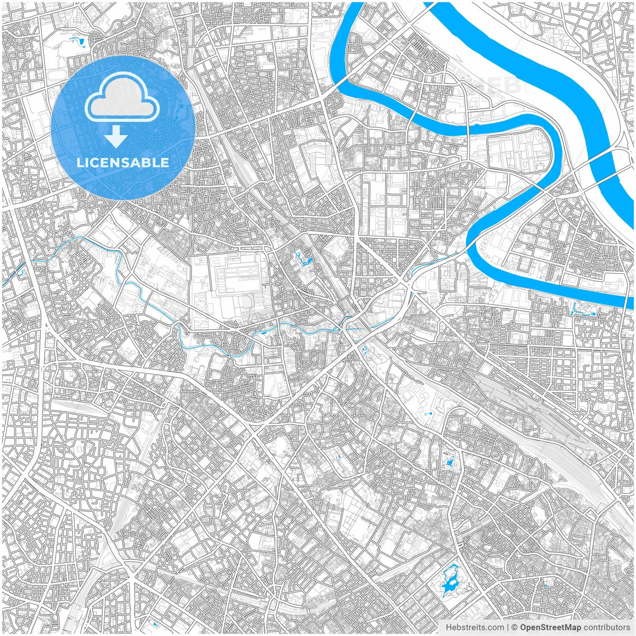 Kita, Tokyo, Japan, city map with high resolution roads.